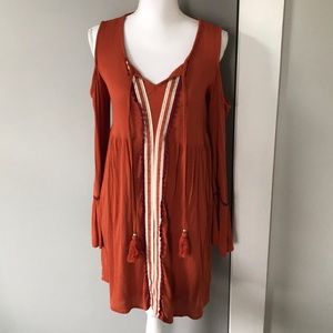 Cold Shoulder Boho Dress!